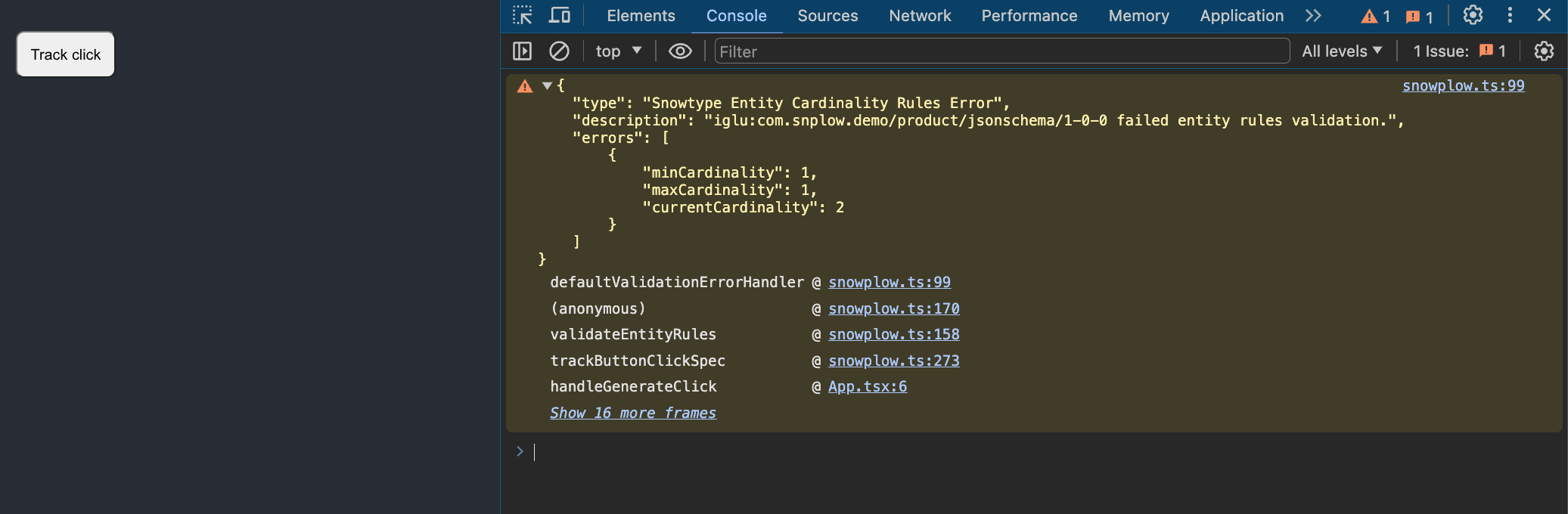 cardinality validation browser example
