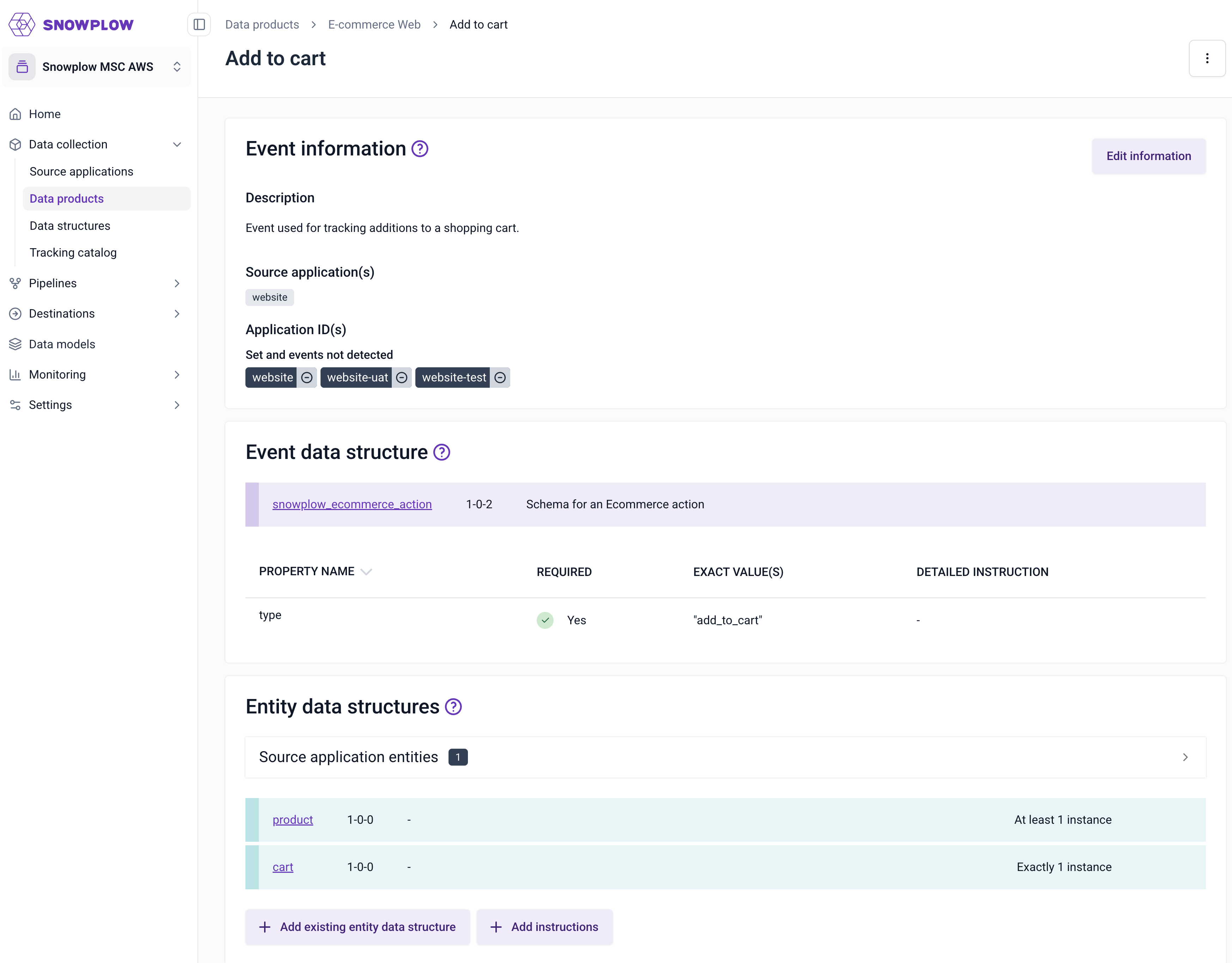 Example Event Specification