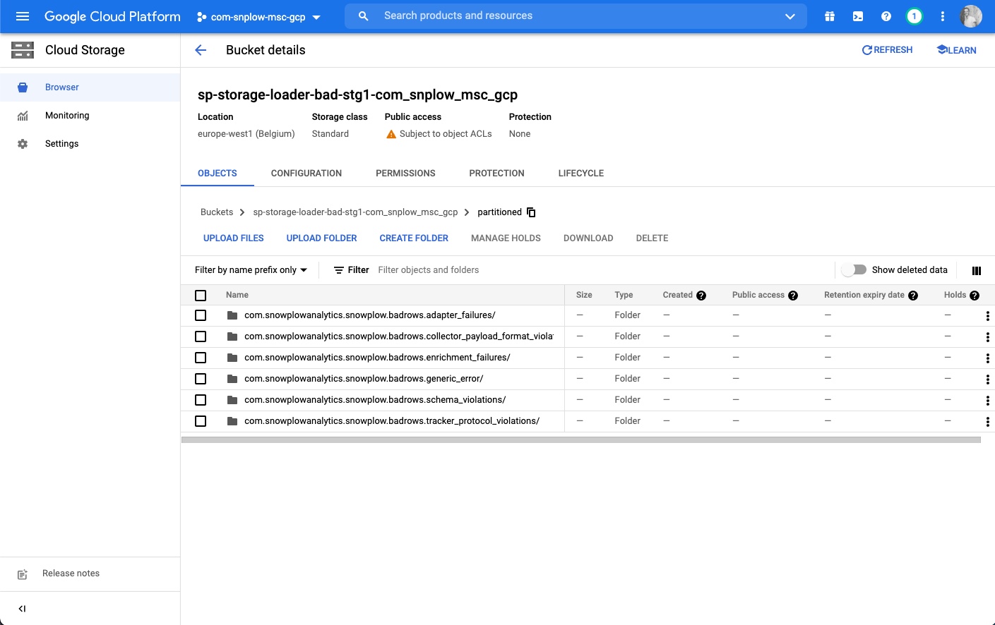 failed event folders